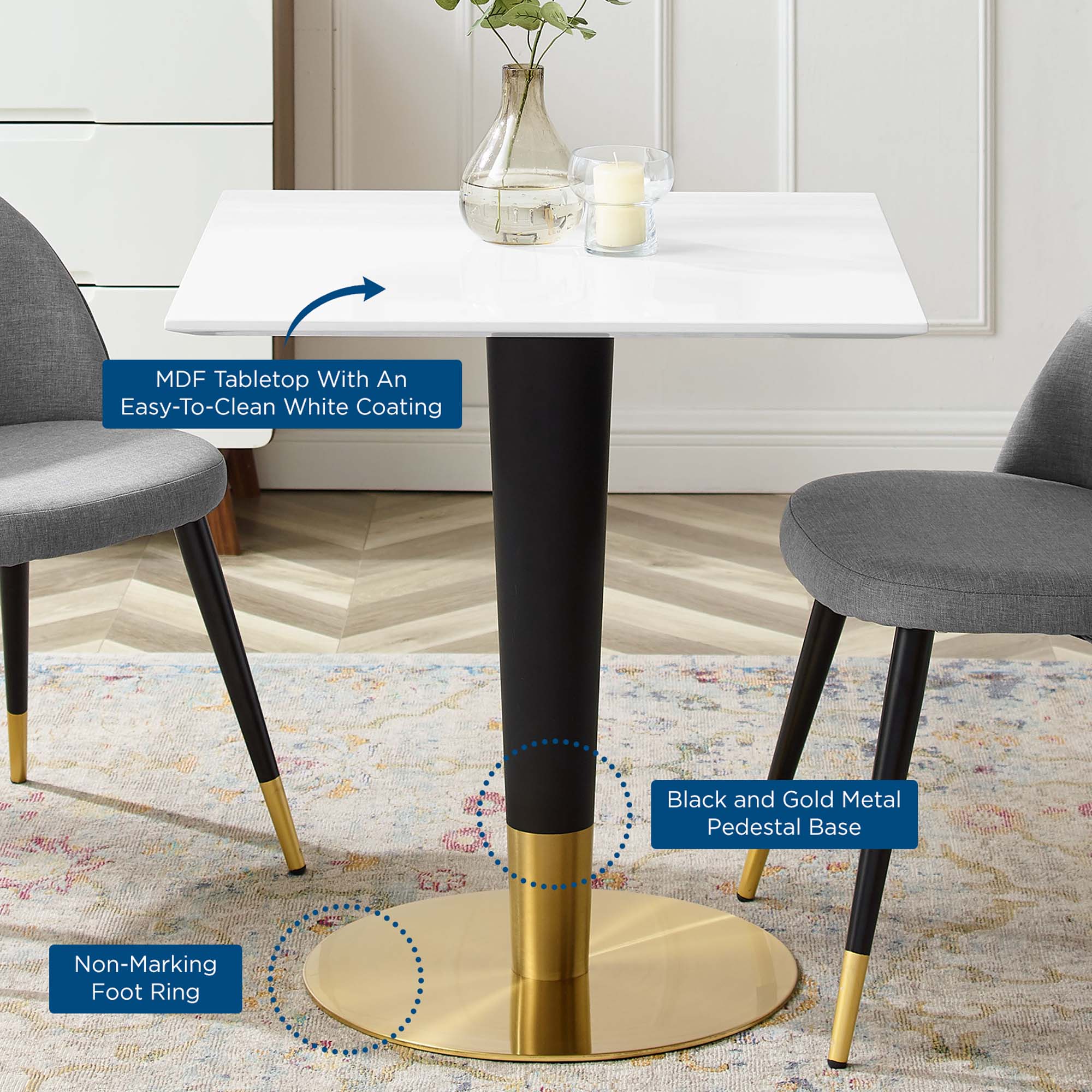 Zinque 28" Square Dining Table by Modway - Image 5