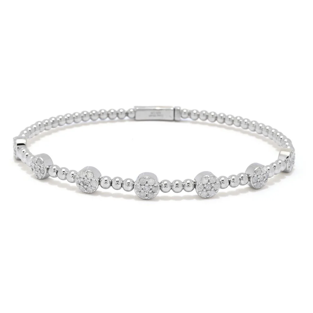 Zoey Blush Choice of Plating 1.02ctw Pave Diamond Station Bangle Bracelet - Image 5