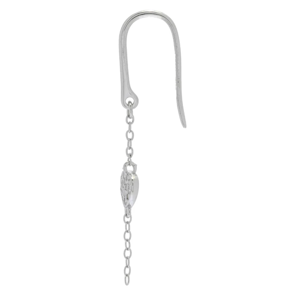 Zoey Blush Platinum Plated 0.17ctw Diamond Heart Threader Drop Earrings - Image 2