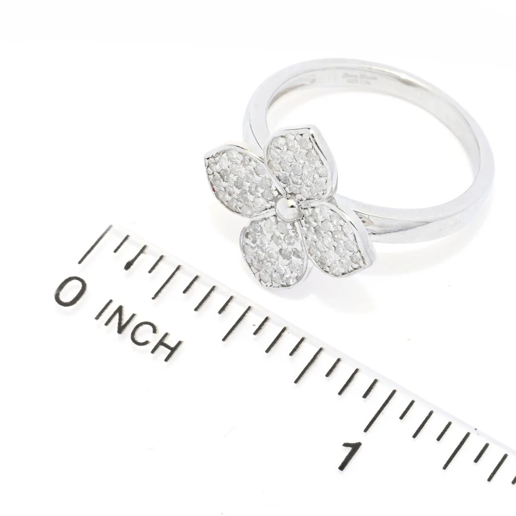 Zoey Blush Platinum Plated 0.38ctw Round Diamond Modified Cross Ring - Image 2