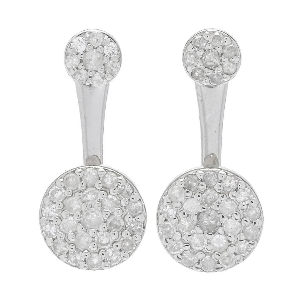Zoey Blush Platinum Plated 0.56ctw Diamond Convertible Jacket Earrings - Image 3