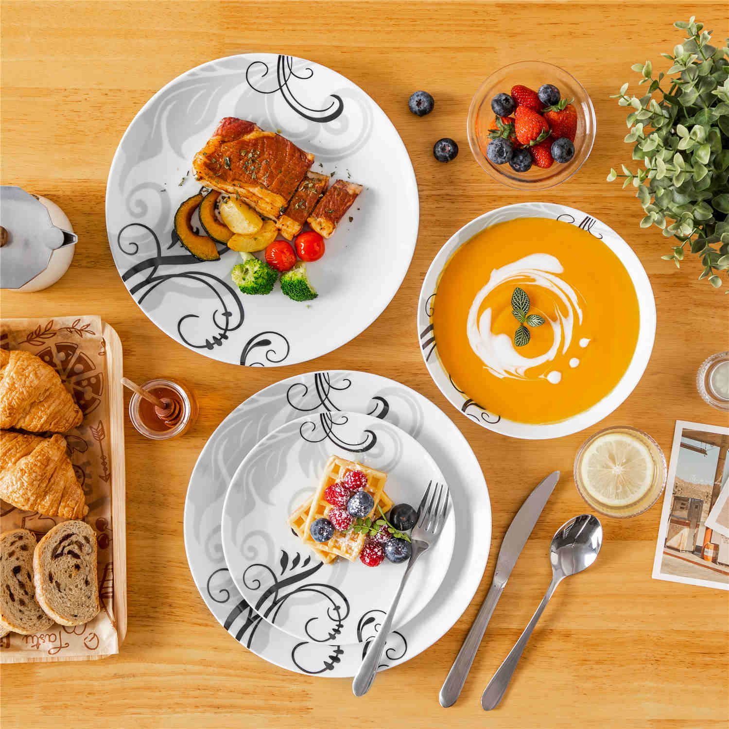 Zoey Round 18 Piece Dinnerware Set - Image 3