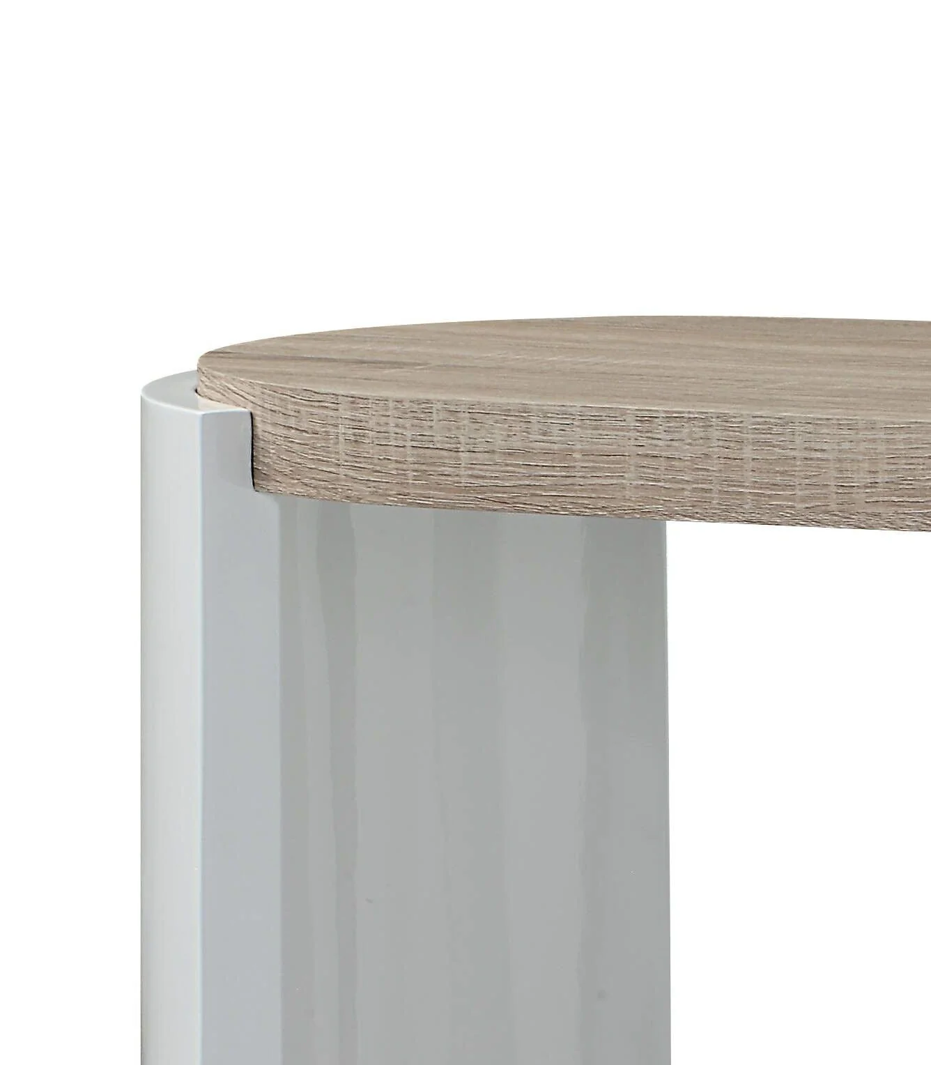Zoma - High Gloss Sofa Table - Oak / White - Image 2