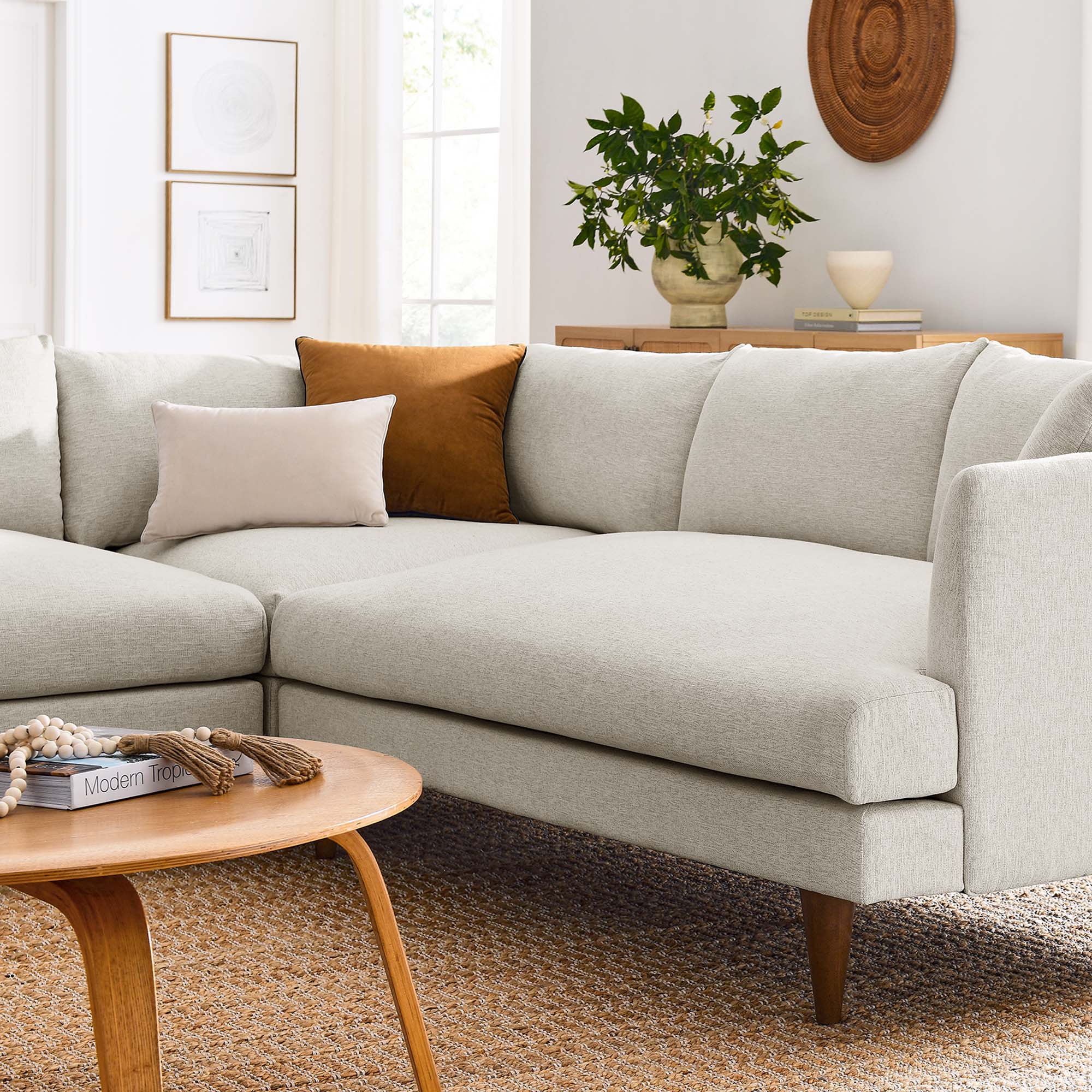 Zoya 3 Piece Down Filled Overstuffed Sectional Sofa by Modway - Image 6