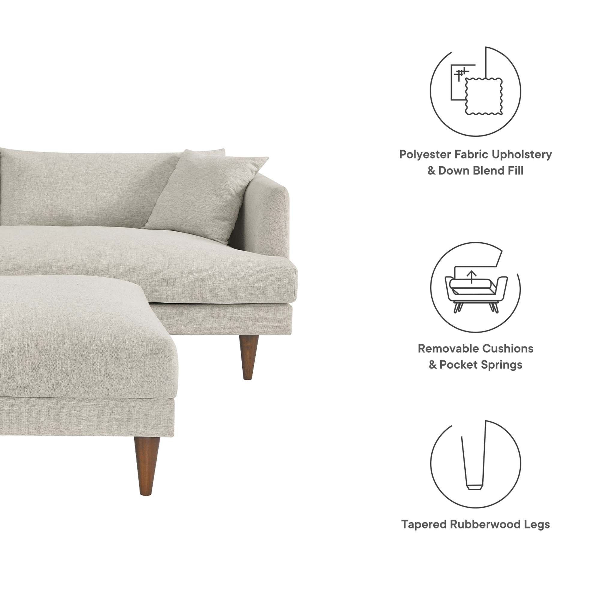 Zoya Down Filled Overstuffed Sofa and Ottoman Set by Modway - Image 2