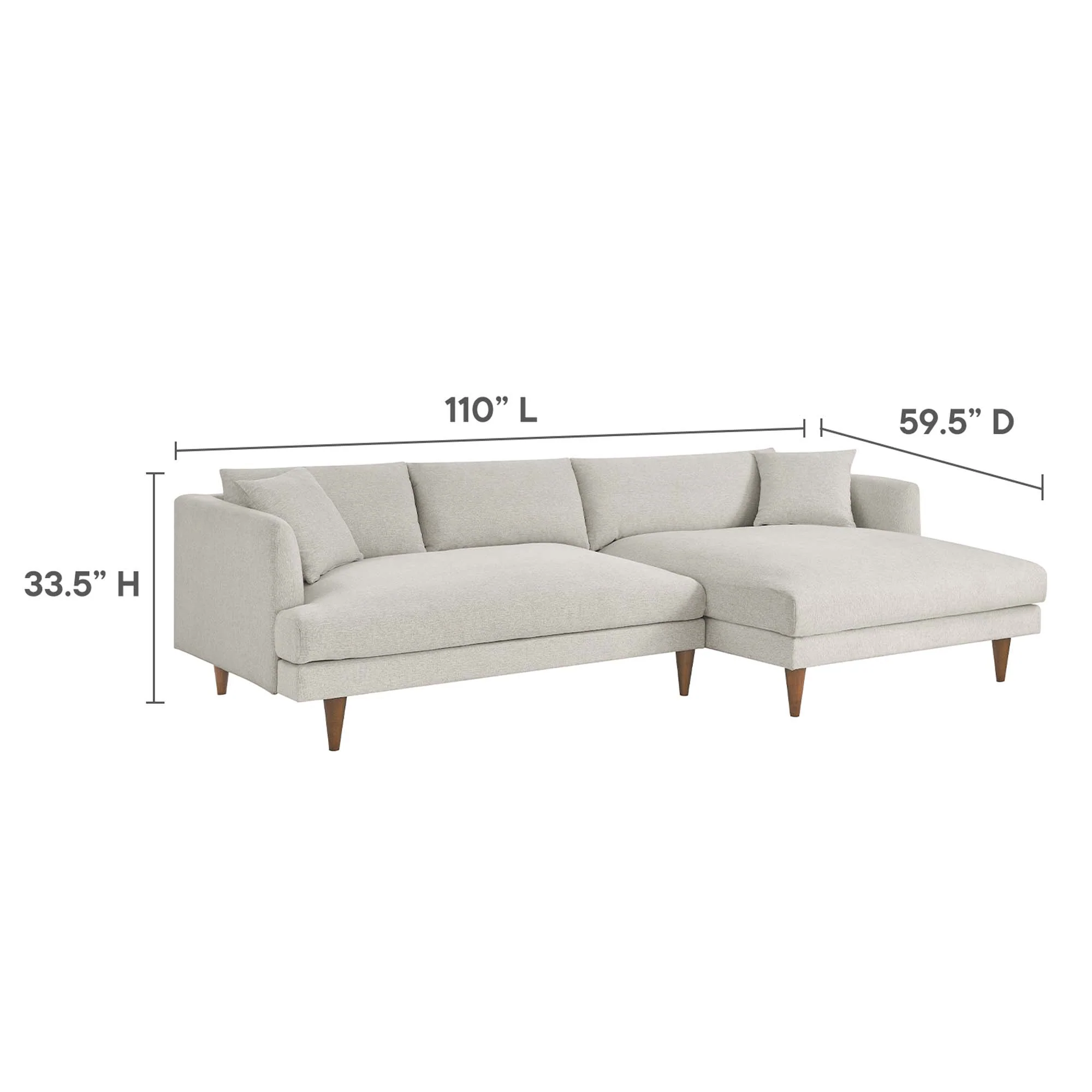 Zoya Right-Facing Down Filled Overstuffed Sectional Sofa by Modway - Image 11