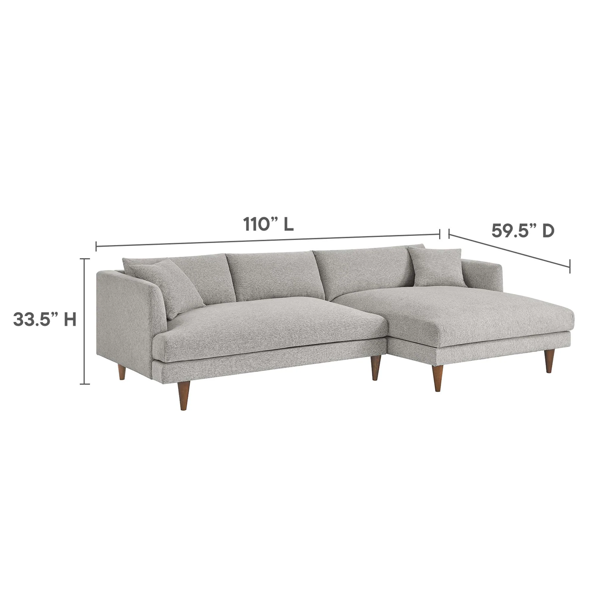 Zoya Right-Facing Down Filled Overstuffed Sectional Sofa by Modway - Image 2