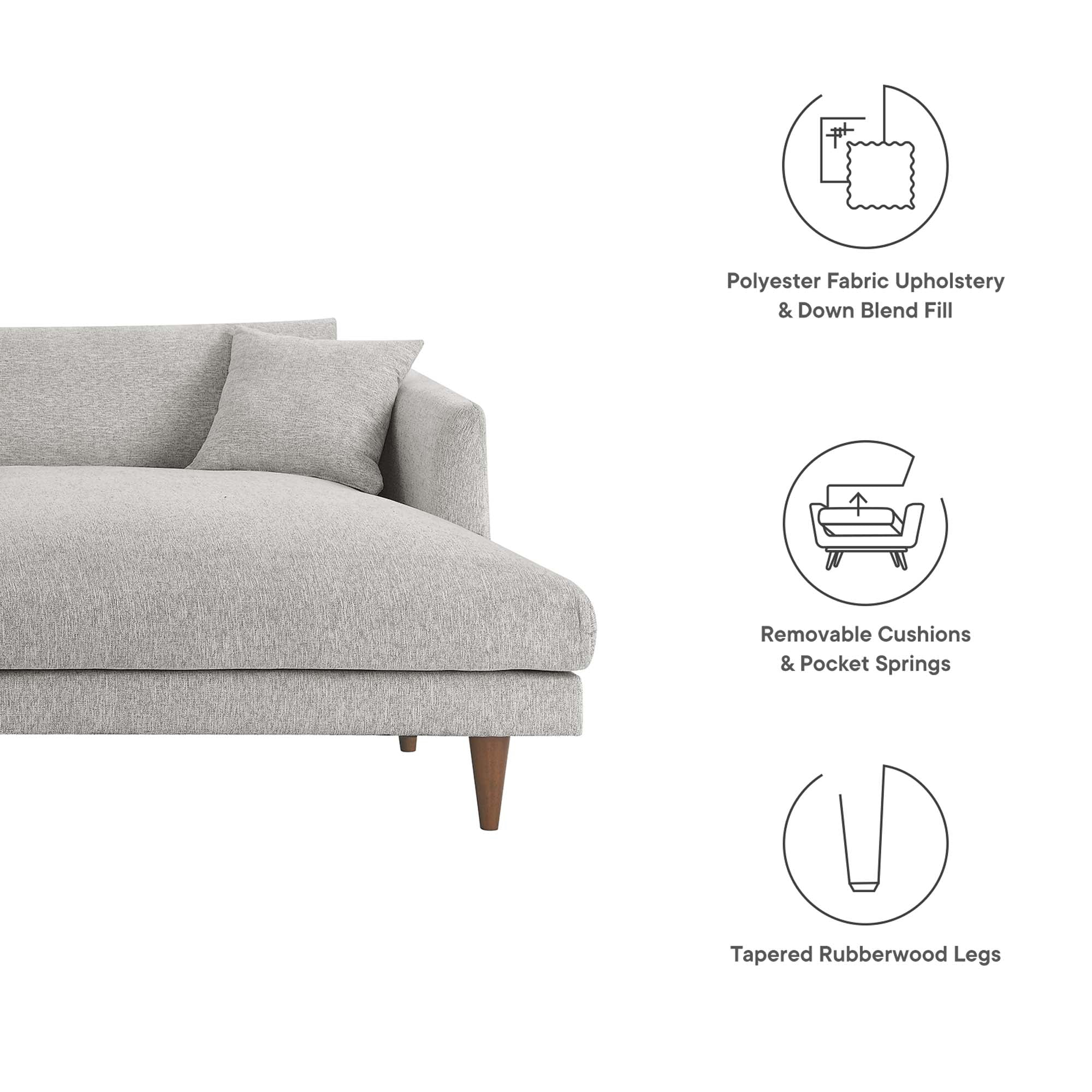 Zoya Right-Facing Down Filled Overstuffed Sectional Sofa by Modway - Image 3