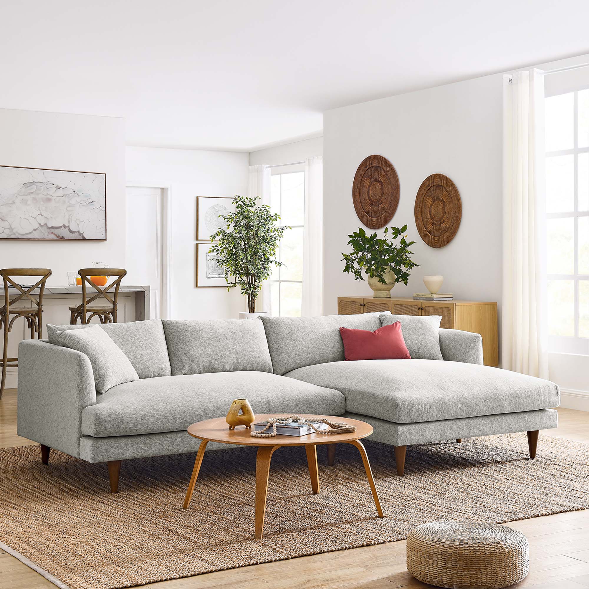 Zoya Right-Facing Down Filled Overstuffed Sectional Sofa by Modway - Image 5