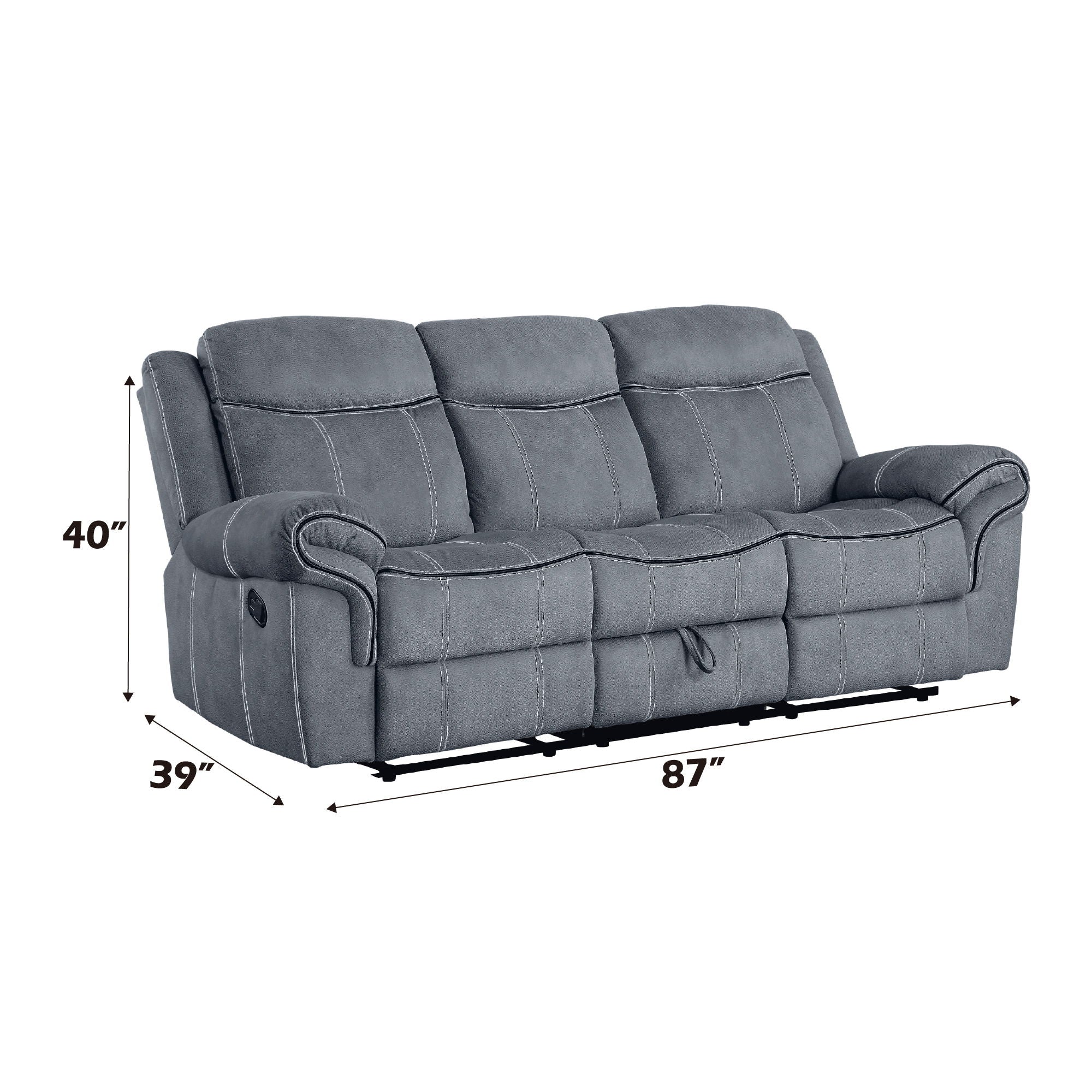 Zubaida - Two Tone 3 Piece Recliner Living Room Set - Image 3