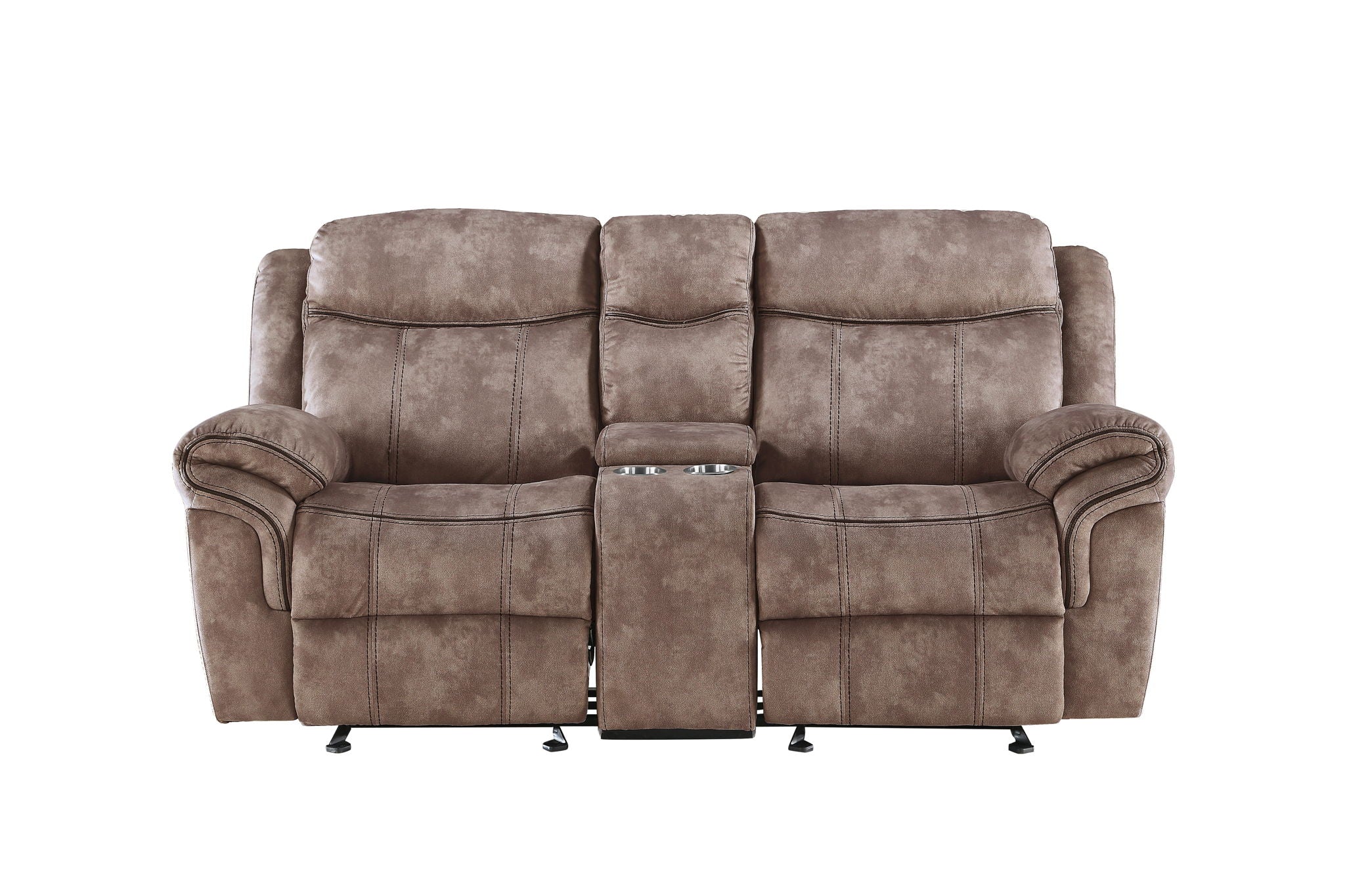 Zubaida - Two Tone Recliner Loveseat With USB Port Console - Image 7