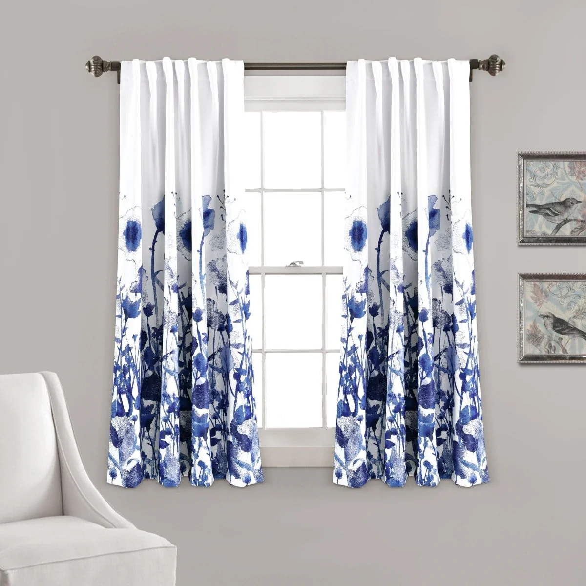 Zuri Flora Light Filtering Window Curtain Panel Set - Image 2