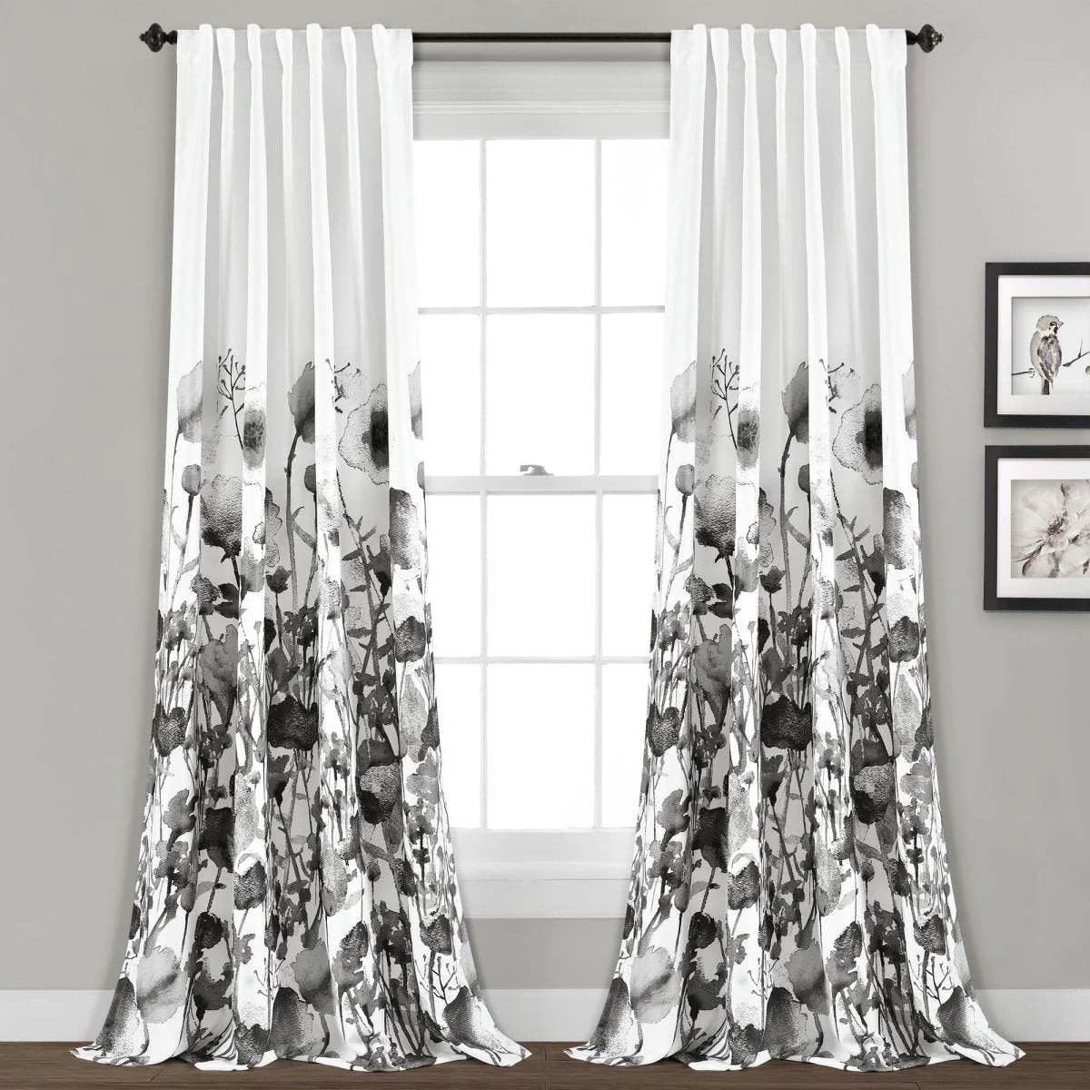 Zuri Flora Light Filtering Window Curtain Panel Set - Image 6