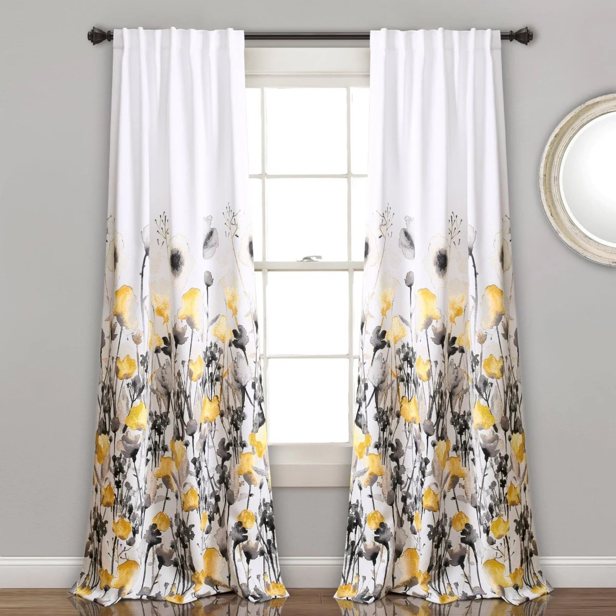 Zuri Flora Light Filtering Window Curtain Panel Set - Image 7