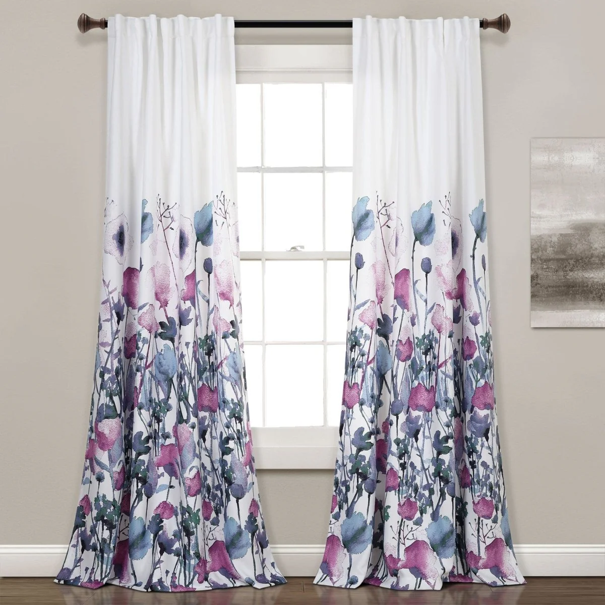 Zuri Flora Light Filtering Window Curtain Panel Set - Image 8