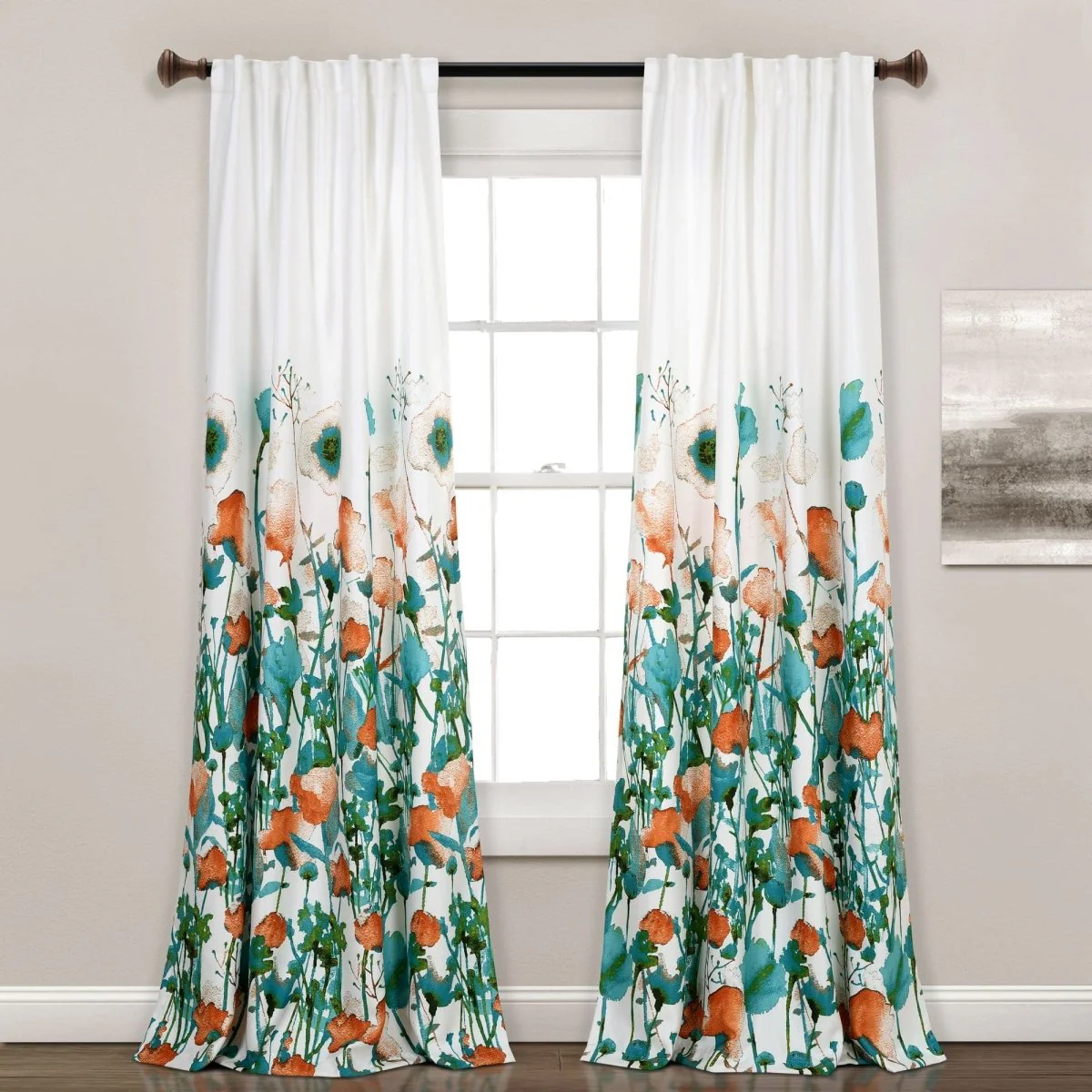 Zuri Flora Light Filtering Window Curtain Panel Set - Image 9